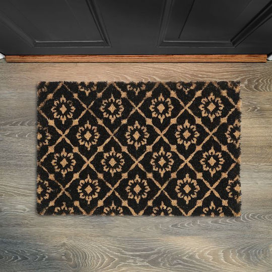 Relaxdays Covor de Intrare din Cocos cu Suport Antiderapant Maro 60x40buc Grosime 15mm
