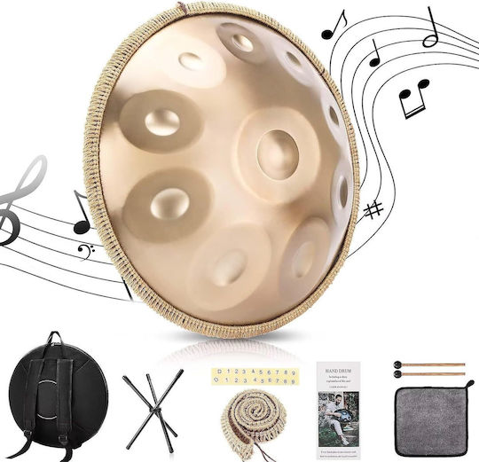 Instrument De Percuție Handpan 10 Note 22 Inch Tobe Manuale Re D Minor 440 Hz Bețe Suport Geantă De Transport Și Depozitare Performer