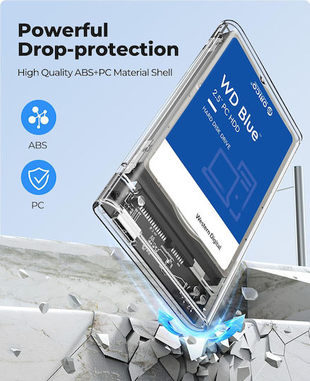 Orico Case for Hard Drive 2.5" SATA III with Connection SATA Transparent