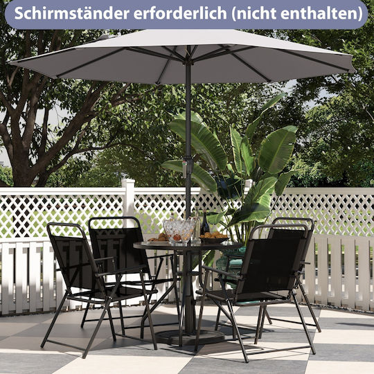 Garten & Terrassen Sonnenschirm Bodenständer Rund Metall Gray mit Ständer Ø2.25m NP12130GR