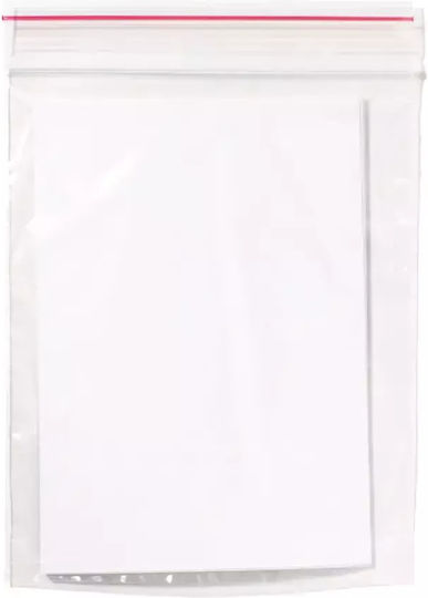 Zipper Packaging Bag Transparent 9x13cm Hole 100pcs