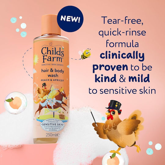 Childs Farm Kids' Bubble Bath & Shampoo with Peach / Apricot in Gel Form 250ml