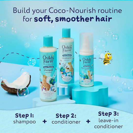 Childs Farm Kids' Conditioner with Coconut for Easy Combing in Gel Form , Ideal for Curls , Leave-In 100ml