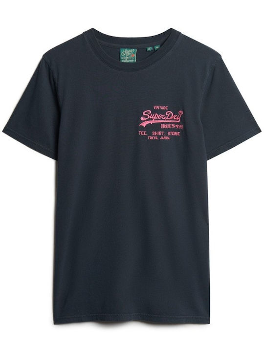 D2 Ovin Neon Vl T-shirt Navy Μπλε