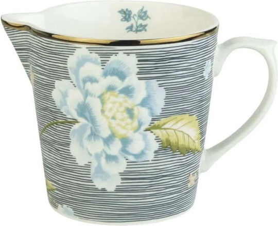 Laura Ashley Midnight Pinstripe Porcelain Milk Jug Gray