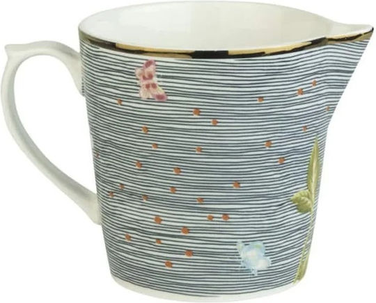 Laura Ashley Midnight Pinstripe Porcelain Milk Jug Gray