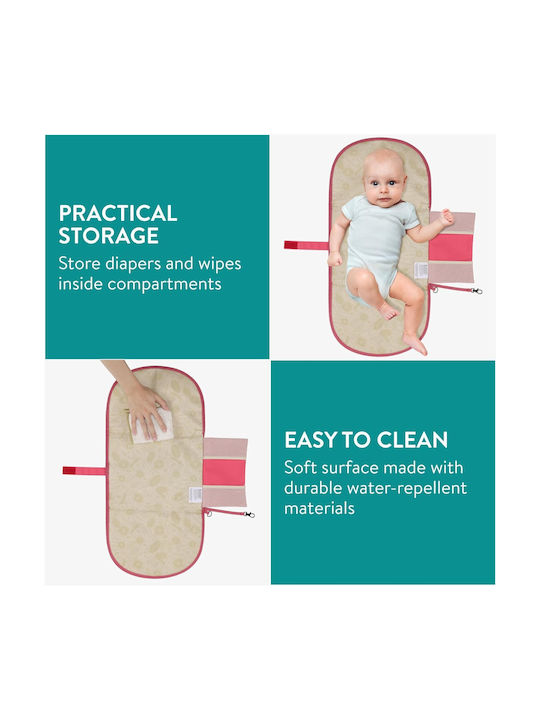 Navaris Portable Changing Pad made of Fabric Coral 34x70cm