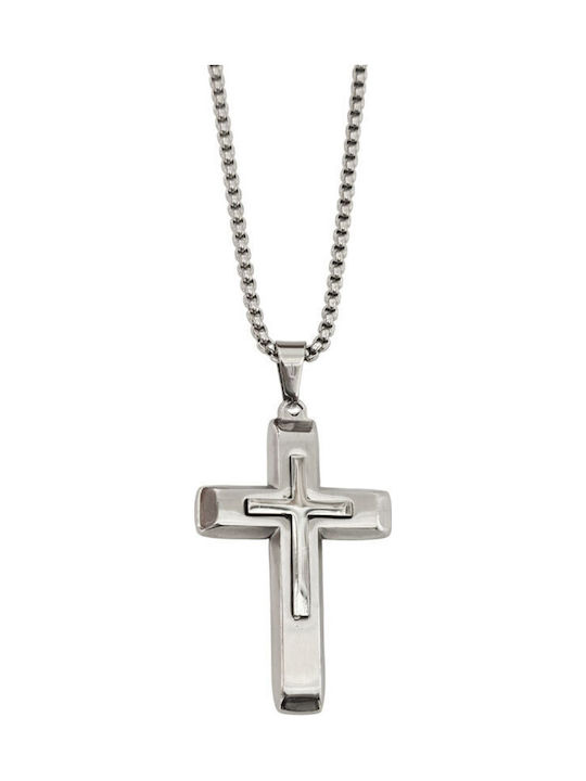 Crucifix Oțel Placate cu Aur