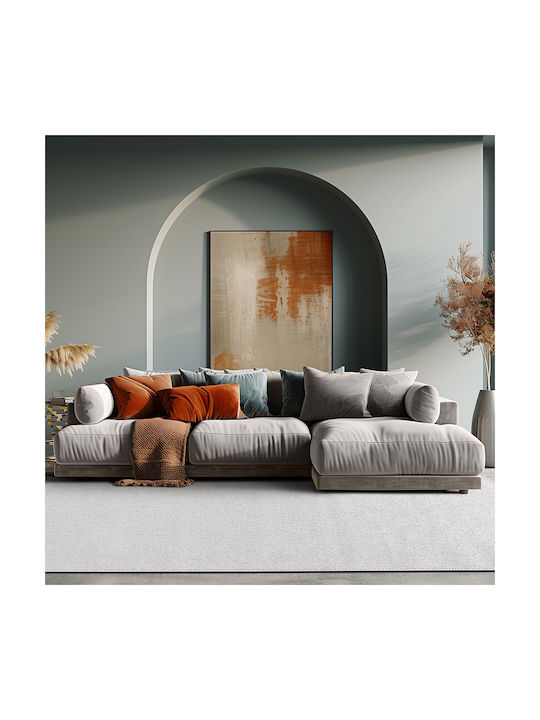 Beauty Home Non-slip Rectangular White Living Room Rug 67x140cm 9331-67X140