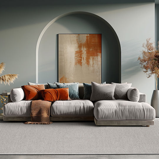 Beauty Home Antirutsch Teppich Rechteckig Weiß Grau 67x140cm