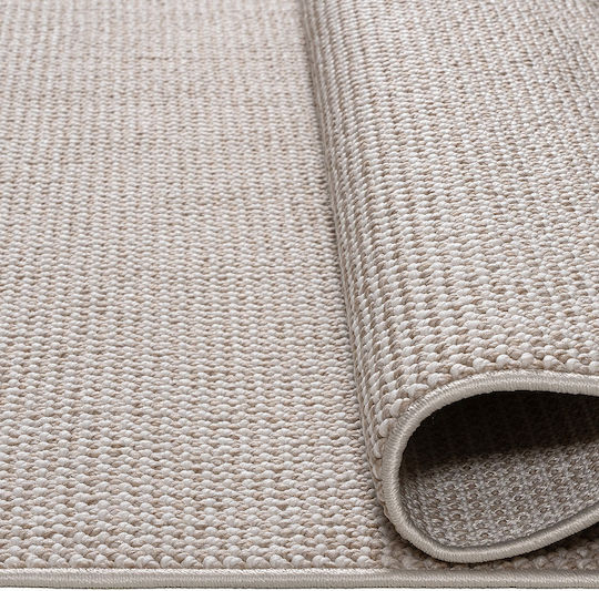 Beauty Home Rechteckiger Weißer und Beige Wohnzimmer Teppich 67x140cm