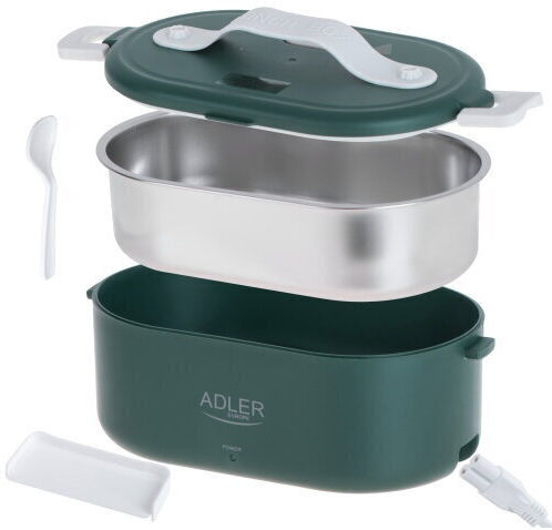 Adler Electric Lunch Box Inox Thermo Green With Compartments 800ml