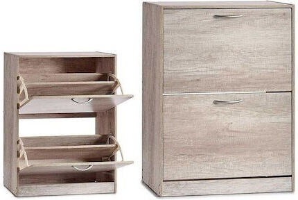 Holz Schuhschrank mit 2 Regalen Gray L60xW24xH80cm