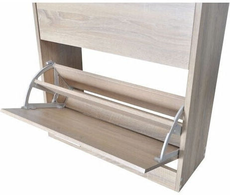 Holz Schuhschrank mit 2 Regalen Gray L60xW24xH80cm