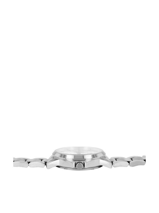 Just Watch Γυναικείο Ρολόι 34mm Μπαταρίας με Ασημί Μεταλλικό Μπρασελέ