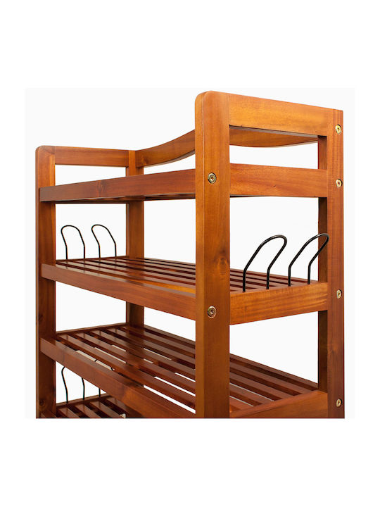 Metalică Suport pentru pantofi din Lemn Masiv L75xW26xH82cm