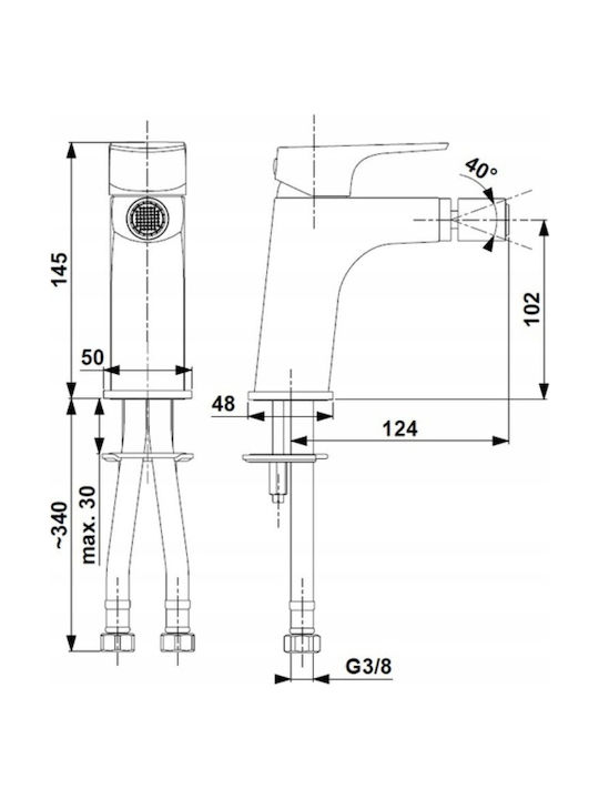 KFA Baterie Bidet Argintiu