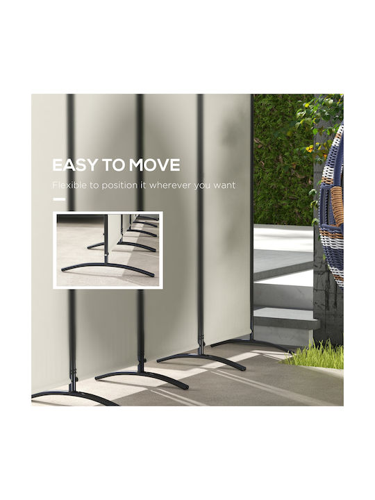 Outsunny Διακοσμητικό Παραβάν Μεταλλικό 221x172cm