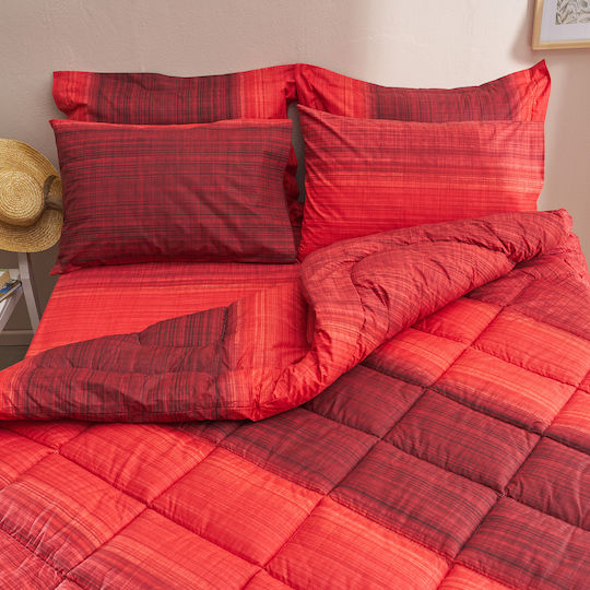 Charalambidis Textiles Παπλωματοθήκη Μονή 160x240 Σαντορίνη Κόκκινο