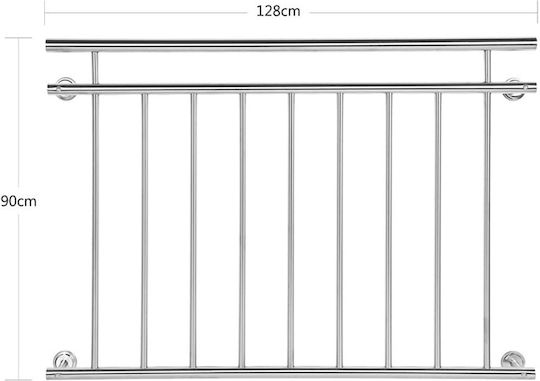 French Balcony Railing Stainless Steel 90 X 128 Cm