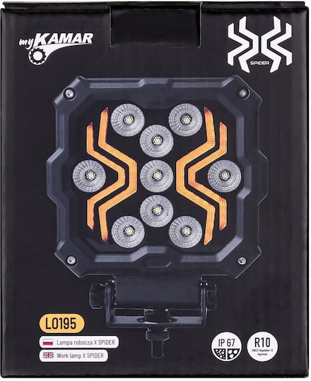 Led Τετράγωνος Προβολέας Εργασίας Λευκό 12v24v Spider