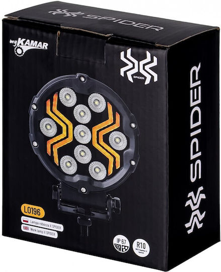 LED Round Work Headlight White 12V24V Spider