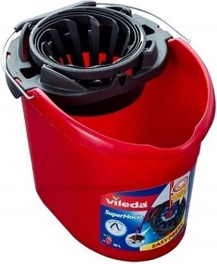 Vileda Găleată cu Stoarcătoare Din plastic SuperMocio Capacitate 10lt Roșu