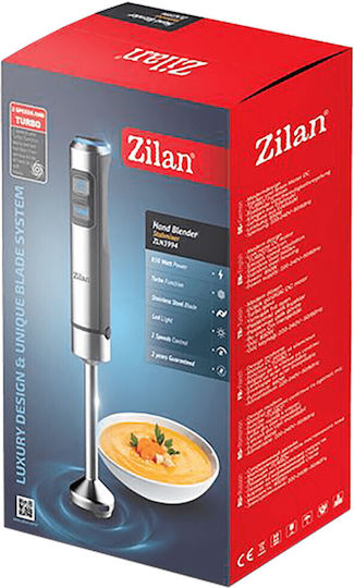 Zilan Hand Blender with Stainless Steel Rod 850W Silver