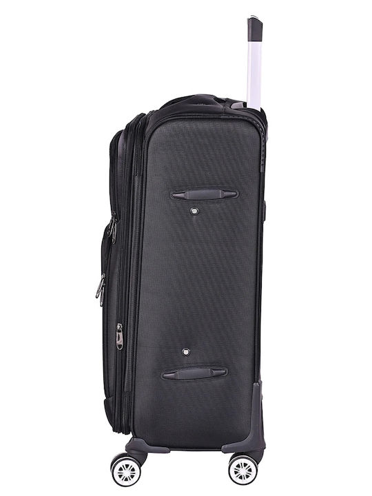 Kourk Medium Fabric Purple Suitcase With 4 Wheels Height 68cm