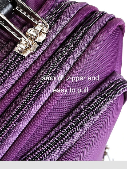 Kourk Medium Fabric Purple Suitcase With 4 Wheels Height 68cm
