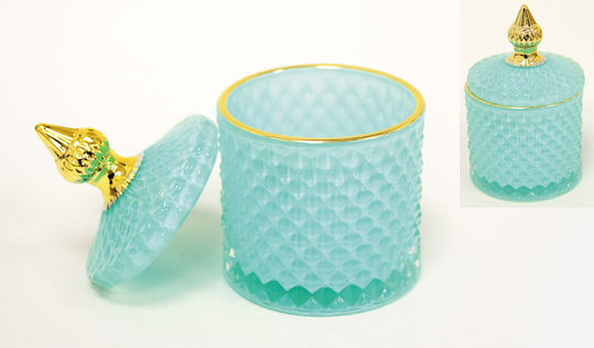 Paperpack Net Φοντανιέρα Glas mit Deckel 8.5x13cm Blau