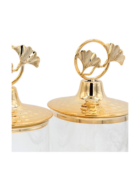 Keskor Φοντανιέρα Metallisch mit Deckel 22x11.5x23cm Gold
