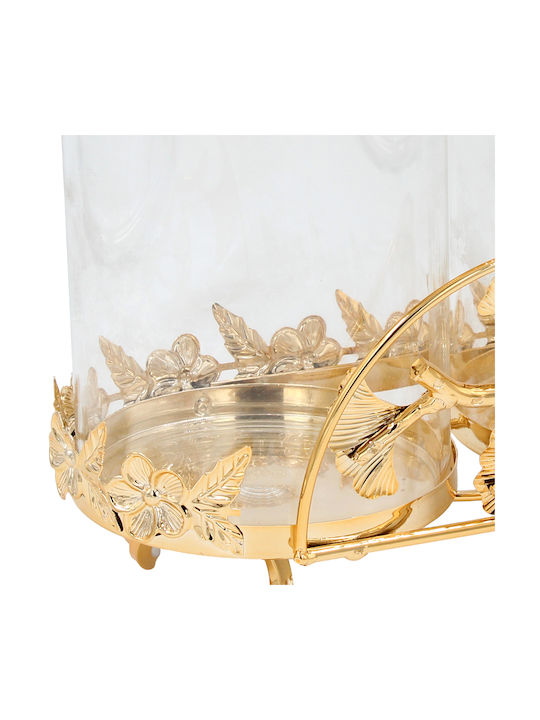 Keskor Φοντανιέρα Metallisch mit Deckel 22x11.5x23cm Gold