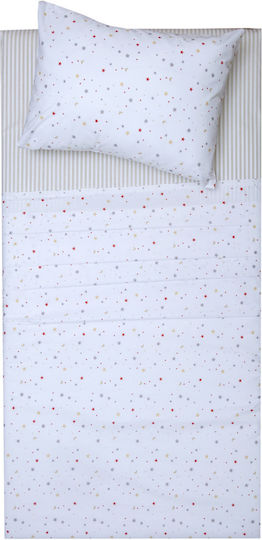 Viopros Set Baby Sheets Crib Cotton Rea White 120x160cm 3 Pieces