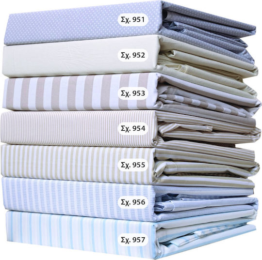Viopros Baby Sheets Set Crib Cotton Beige 120x160cm 3pcs