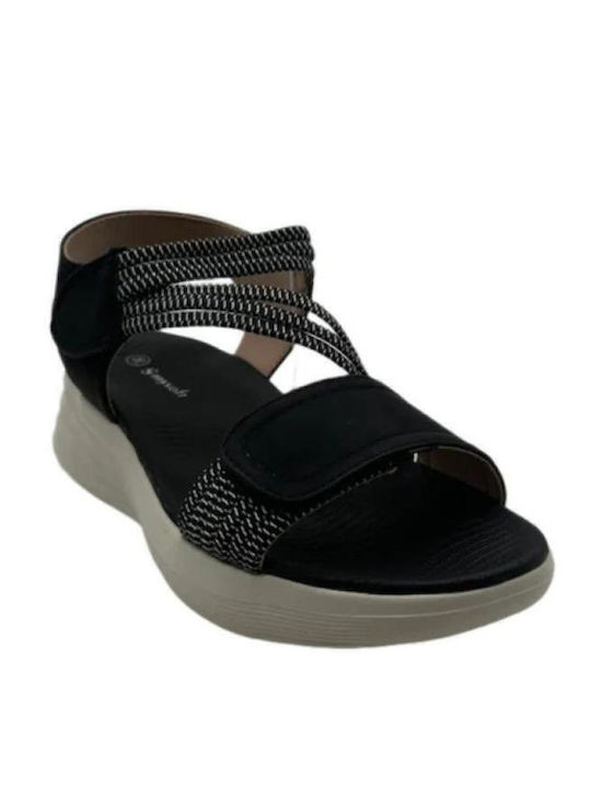 Flache Sandalen für Damen in Schwarz Farbe