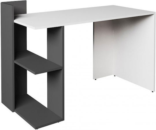 Γραφείο Ho Shelf 120x55x85εκ. Λευκό-με Γραφίτη Γραφείο Ho Shelf 120x55x85εκ. Λευκό-με Γραφίτη