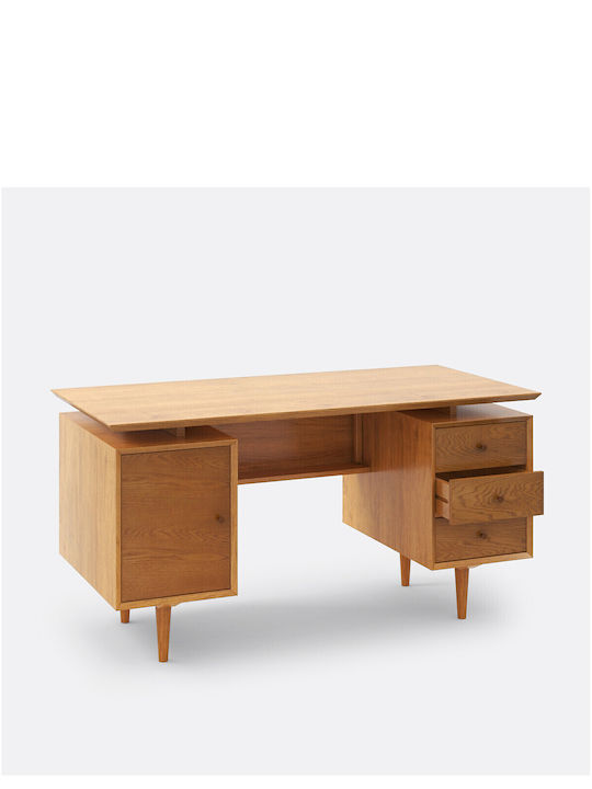 Γραφείο Quilda Ξύλινο Καφέ 70x145x75εκ.