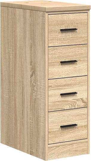 Drawers Storage Solid Wood with 4 Drawers L30xW51xH85cm
