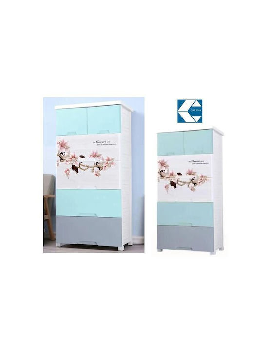 Sertar de depozitare din plastic cu 6 sertare L69xW49xH139buc