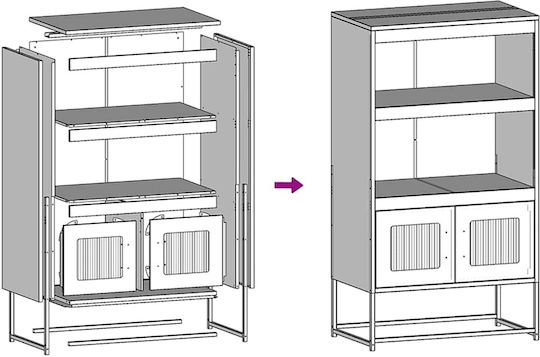 Drawers Storage Wooden L68xW39xH123cm