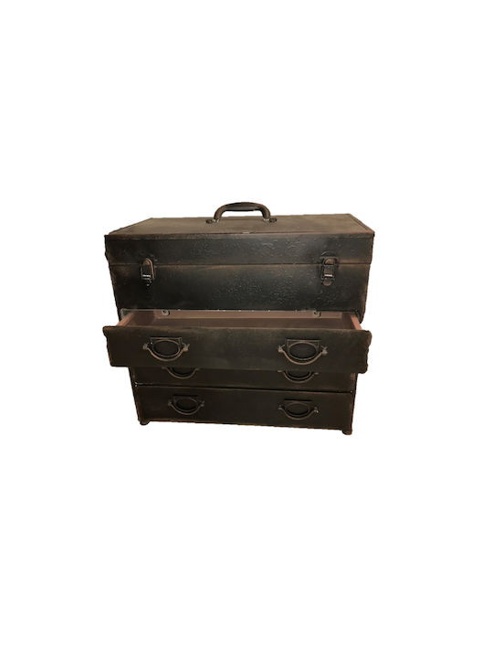 Drawers Storage Metal with 3 Drawers Black L54xW31xH55cm