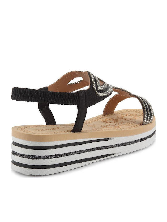 Women's Flat Sandals in Black Color