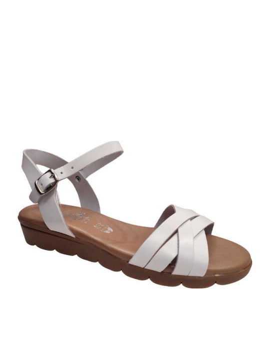 Women's Flat Sandals in White Color