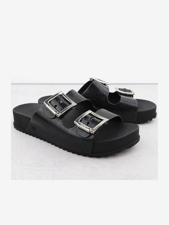 Women's Flat Sandals in Black Color