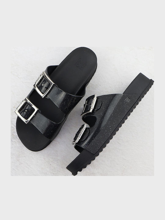 Women's Flat Sandals in Black Color