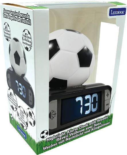 Lexibook Επιτραπέζιο Ρολόι Football 3D Μαύρο