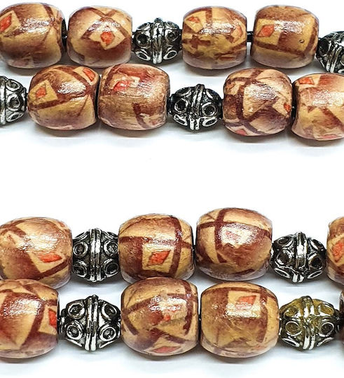 Roloi Komboloi Perle de îngrijorare din Lemn de lungime 33buc Multicolor