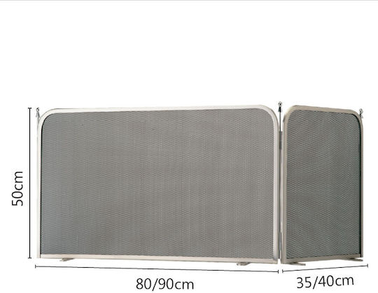 Zogometal mit 2 Blättern 90x35x50cm Nickel Matt
