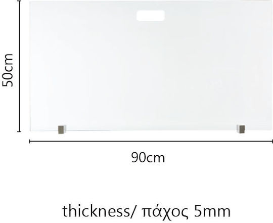 Zogometal Ecran de protecție pentru șemineu din sticlă 90x50cm Καφέ Ελιάς
